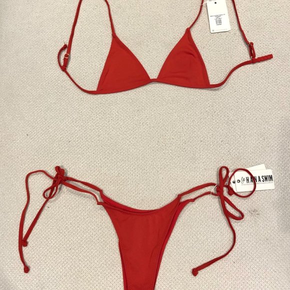 Lahana Swim Red Bikini NWT - Picture 2 of 6